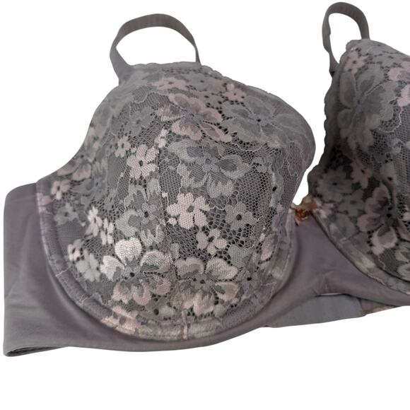 Victorias Secret Lined Demi Underwire Bra Convertible Lightly Lined Gray 38DD - Picture 4 of 7